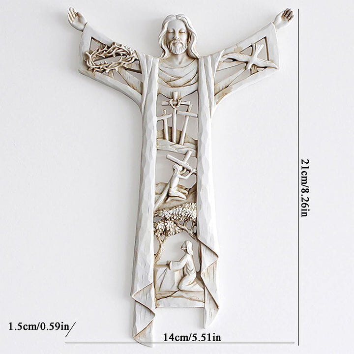 Christianartworkshop Ornement de bureau en forme de statuette de Jésus aux bras ouverts, de style classique. - image 3