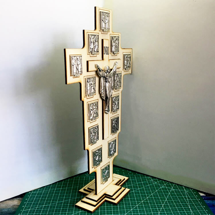 Christianartworkshop Croix crucifix de style classique, ornement décoratif de bureau représentant Jésus - image 2