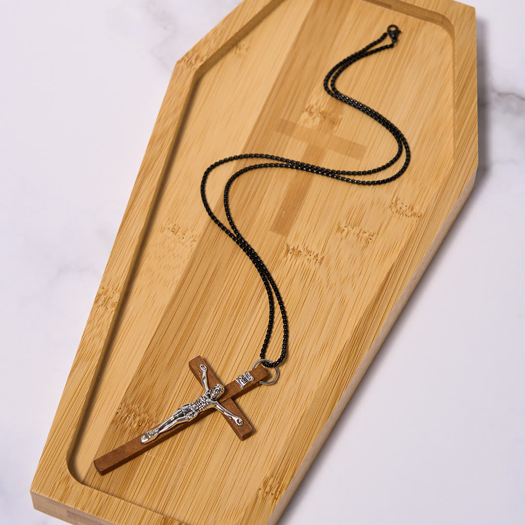 Christianartworkshop Collier pendentif crucifix en alliage et bois de style classique - image 3