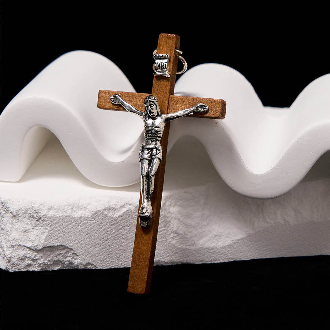 Christianartworkshop Collier pendentif crucifix en alliage et bois de style classique - image 1