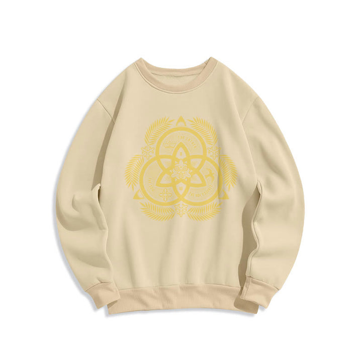 Sweat-shirt en polyester doublé polaire, style classique, unité divine dorée, emblème sacré, Christianartworkshop - Beige - 2XL - image 15