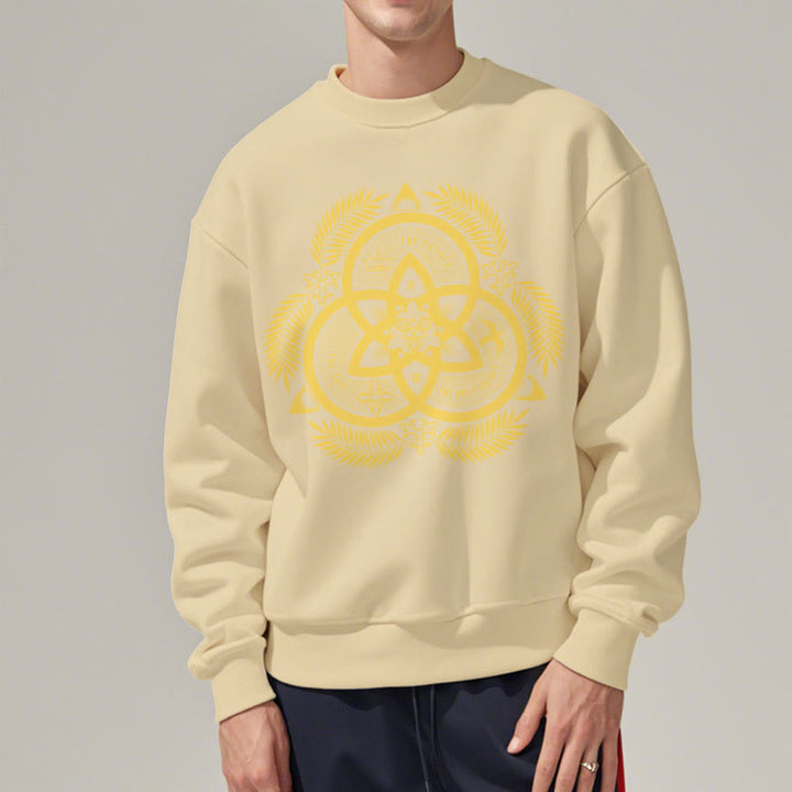 Sweat-shirt en polyester doublé polaire, style classique, unité divine dorée, emblème sacré, Christianartworkshop - image 18