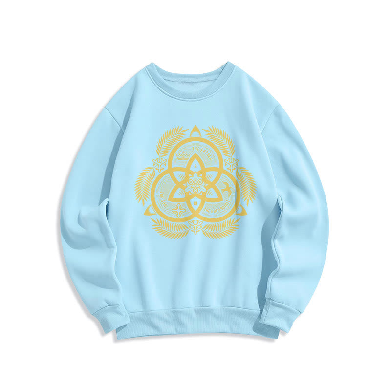 Sweat-shirt en polyester doublé polaire, style classique, unité divine dorée, emblème sacré, Christianartworkshop - Bleu - 2XL - image 25