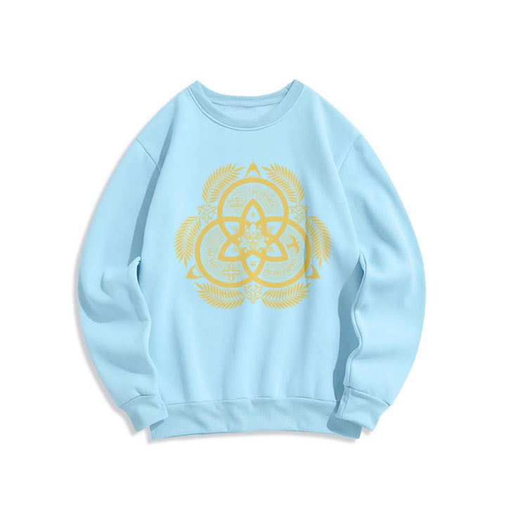 Sweat-shirt en polyester doublé polaire, style classique, unité divine dorée, emblème sacré, Christianartworkshop - Bleu - 2XL - image 25