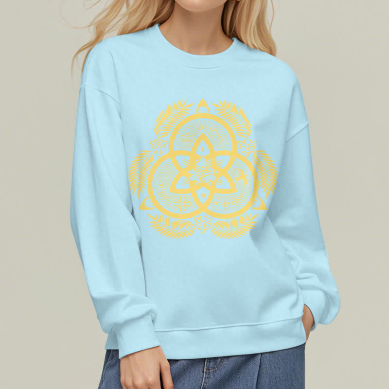 Sweat-shirt en polyester doublé polaire, style classique, unité divine dorée, emblème sacré, Christianartworkshop - image 27