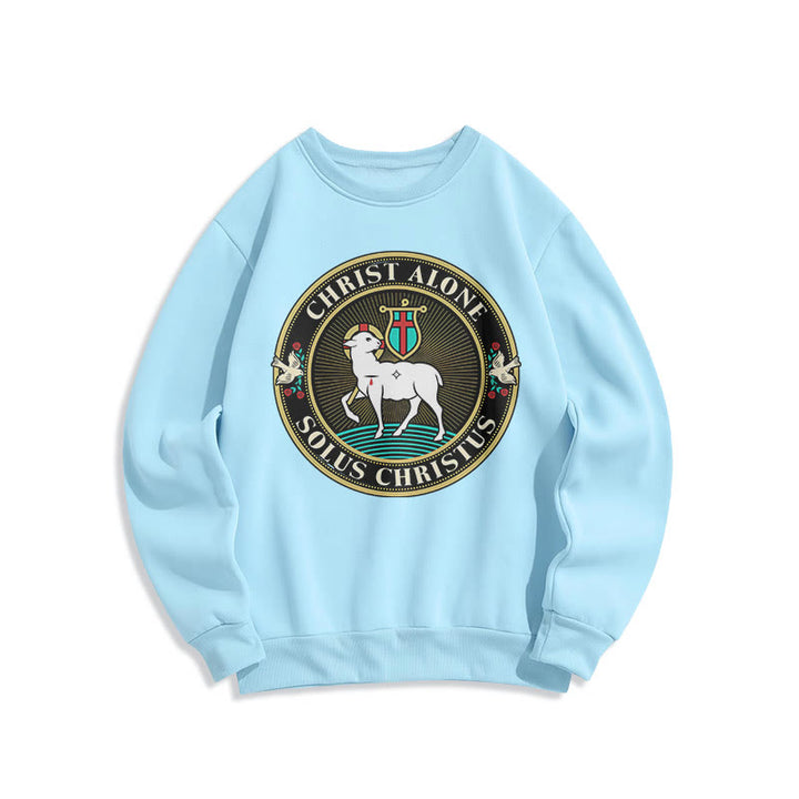 Sweat-shirt en polyester doublé polaire « Christ seul, agneau de Dieu », style moderne, Christianartworkshop - Bleu - 2XL - image 25