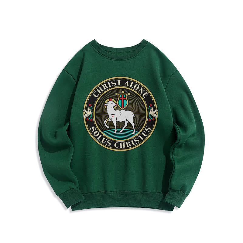 Sweat-shirt en polyester doublé polaire « Christ seul, agneau de Dieu », style moderne, Christianartworkshop - Vert - 2XL - image 20