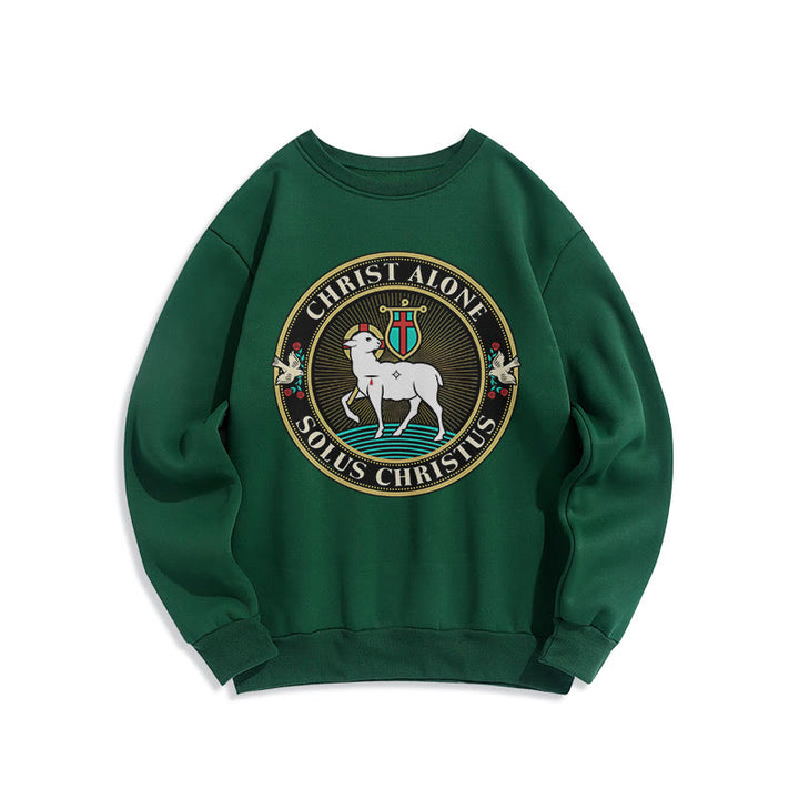 Sweat-shirt en polyester doublé polaire « Christ seul, agneau de Dieu », style moderne, Christianartworkshop - Vert - 2XL - image 20