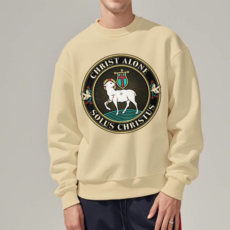 Sweat-shirt en polyester doublé polaire « Christ seul, agneau de Dieu », style moderne, Christianartworkshop - image 13