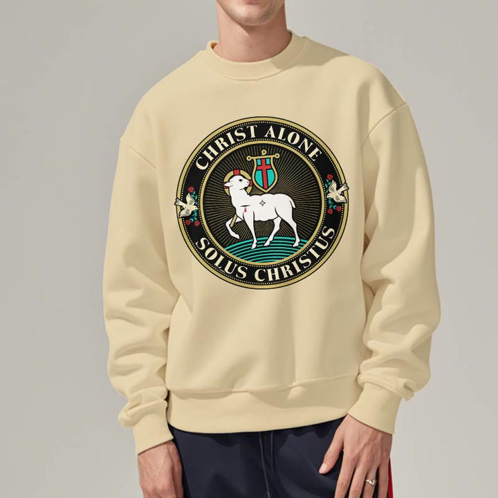 Sweat-shirt en polyester doublé polaire « Christ seul, agneau de Dieu », style moderne, Christianartworkshop - image 13