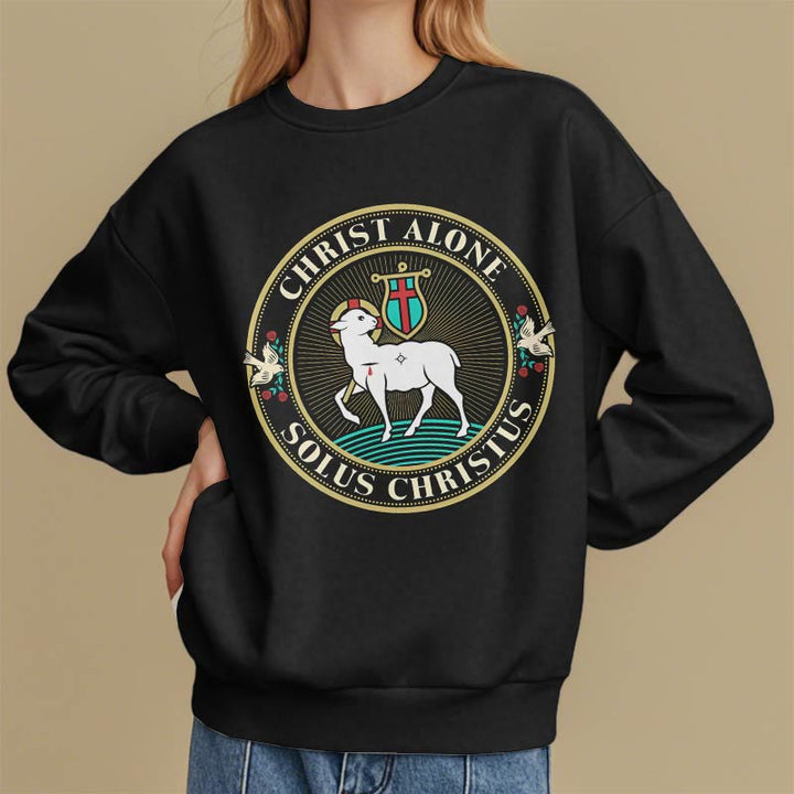 Sweat-shirt en polyester doublé polaire « Christ seul, agneau de Dieu », style moderne, Christianartworkshop - image 7