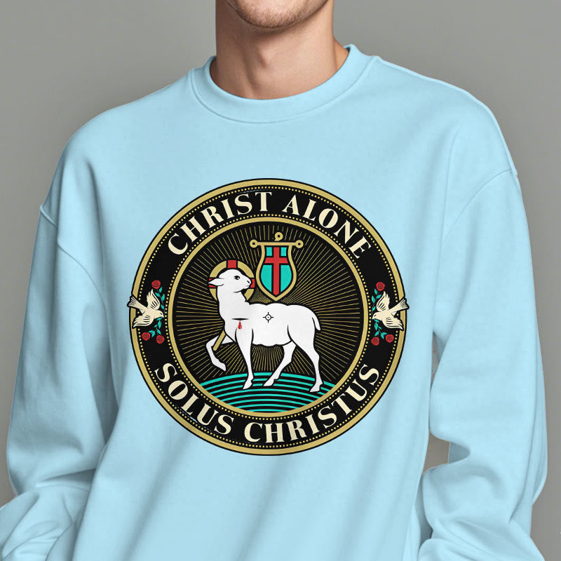 Sweat-shirt en polyester doublé polaire « Christ seul, agneau de Dieu », style moderne, Christianartworkshop - image 27
