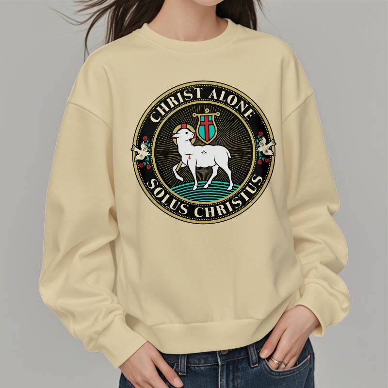Sweat-shirt en polyester doublé polaire « Christ seul, agneau de Dieu », style moderne, Christianartworkshop - image 12
