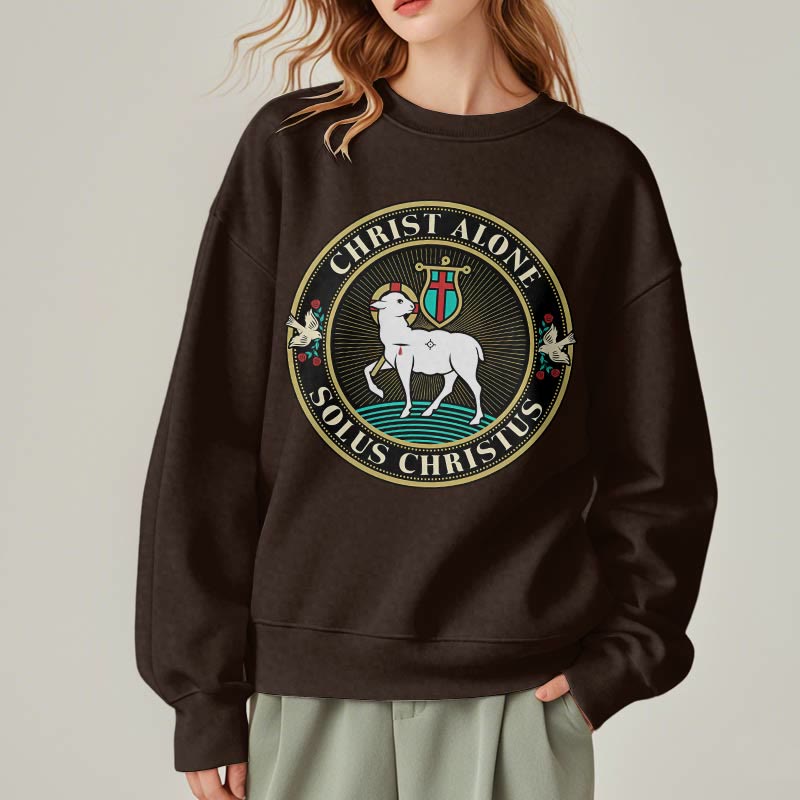 Sweat-shirt en polyester doublé polaire « Christ seul, agneau de Dieu », style moderne, Christianartworkshop - image 17