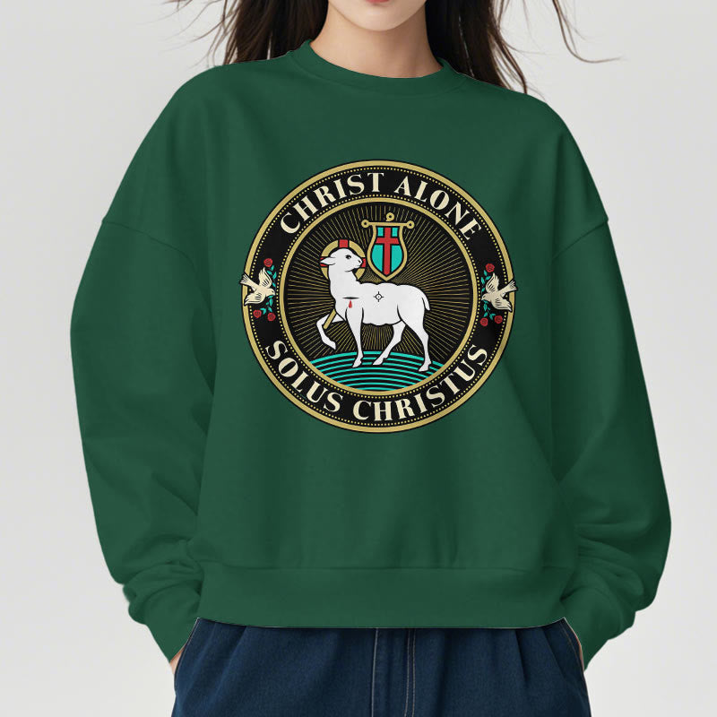 Sweat-shirt en polyester doublé polaire « Christ seul, agneau de Dieu », style moderne, Christianartworkshop - image 23
