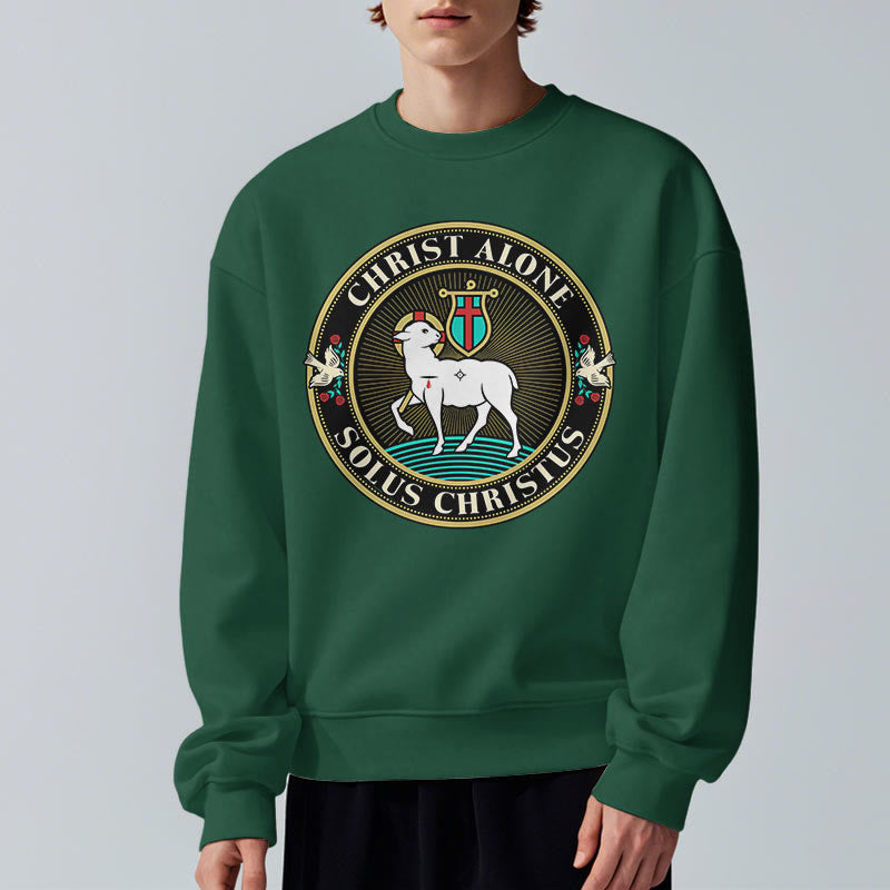 Sweat-shirt en polyester doublé polaire « Christ seul, agneau de Dieu », style moderne, Christianartworkshop - image 22