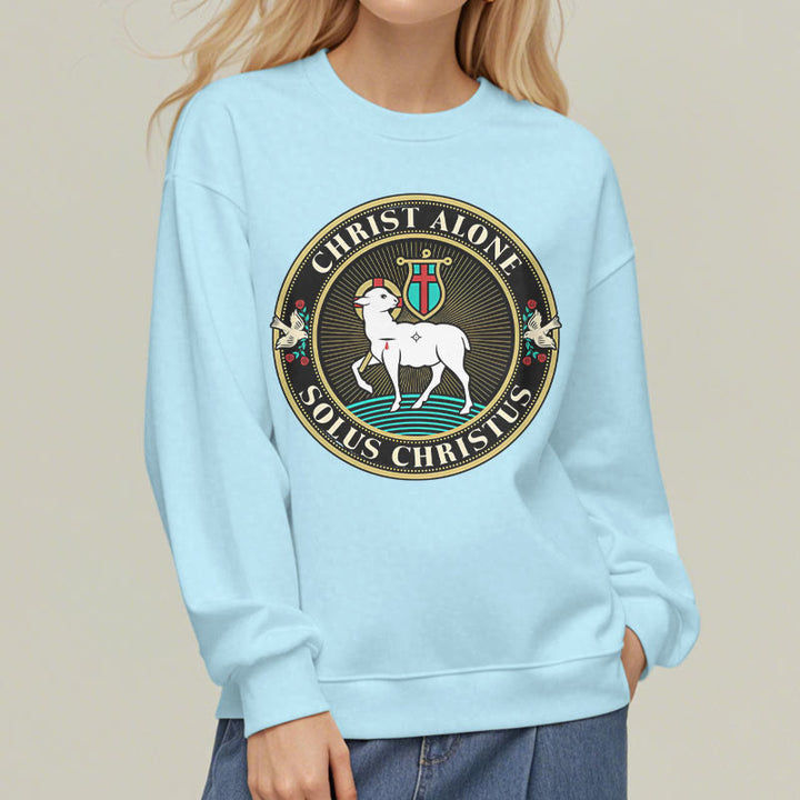 Sweat-shirt en polyester doublé polaire « Christ seul, agneau de Dieu », style moderne, Christianartworkshop - image 28