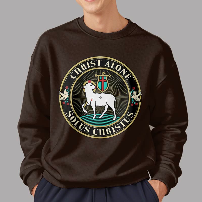 Sweat-shirt en polyester doublé polaire « Christ seul, agneau de Dieu », style moderne, Christianartworkshop - image 18