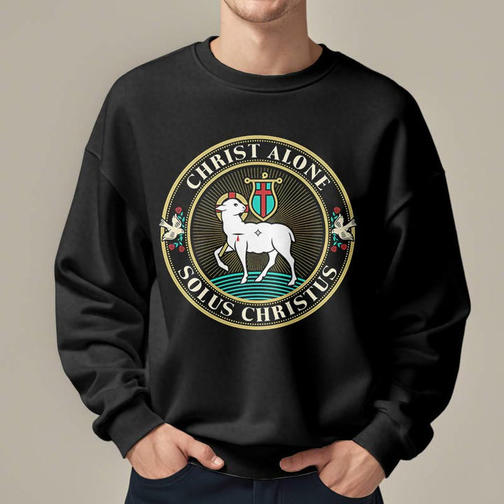 Sweat-shirt en polyester doublé polaire « Christ seul, agneau de Dieu », style moderne, Christianartworkshop - image 8
