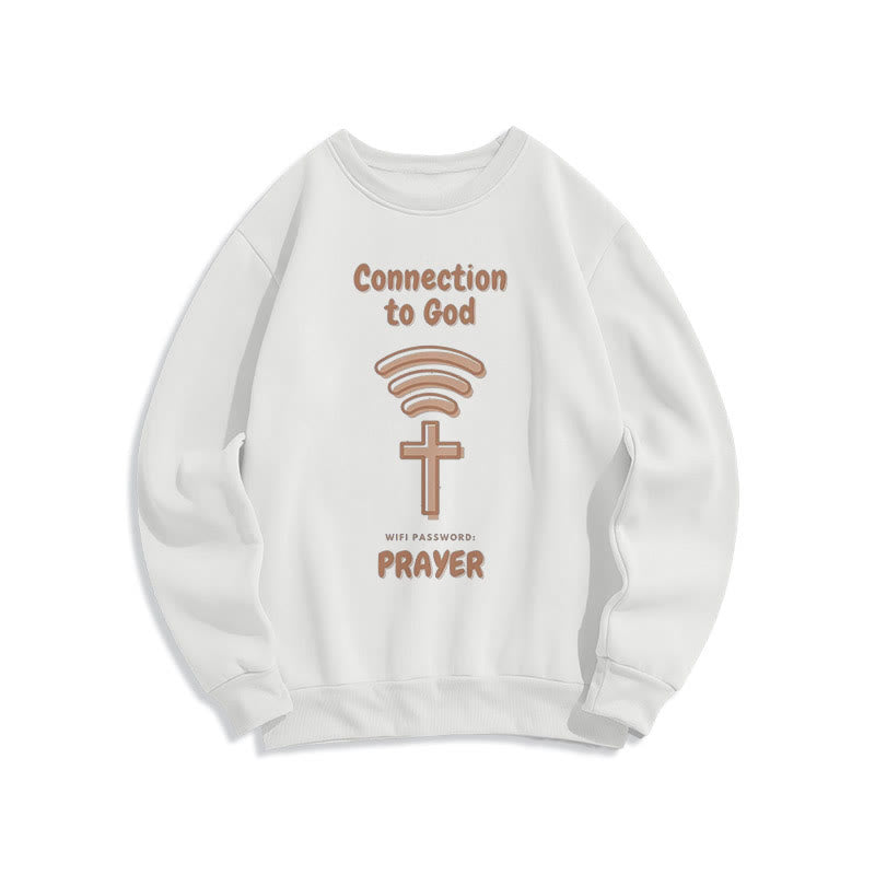 Sweat-shirt en polyester doublé polaire style moderne Christianartworkshop pour la prière et le lien avec Dieu - Blanc - 2XL - image 10