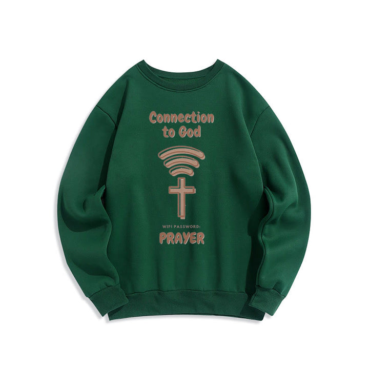 Sweat-shirt en polyester doublé polaire style moderne Christianartworkshop pour la prière et le lien avec Dieu - Vert - 2XL - image 0
