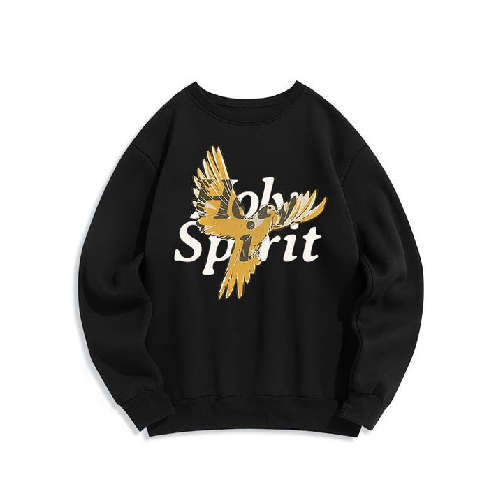 Sweat-shirt en polyester doublé polaire style classique Christianartworkshop avec colombe volante du Saint-Esprit - Noir - 2XL - image 0