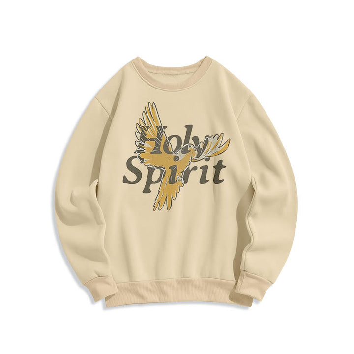 Sweat-shirt en polyester doublé polaire style classique Christianartworkshop avec colombe volante du Saint-Esprit - Beige - 2XL - image 10