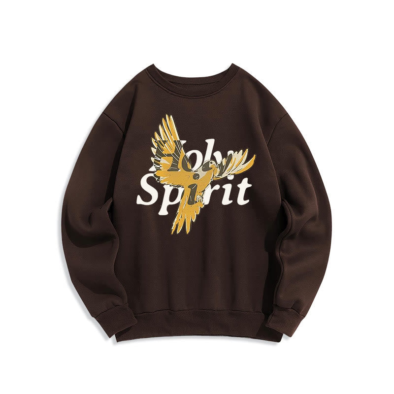 Sweat-shirt en polyester doublé polaire style classique Christianartworkshop avec colombe volante du Saint-Esprit - Brun - 2XL - image 15