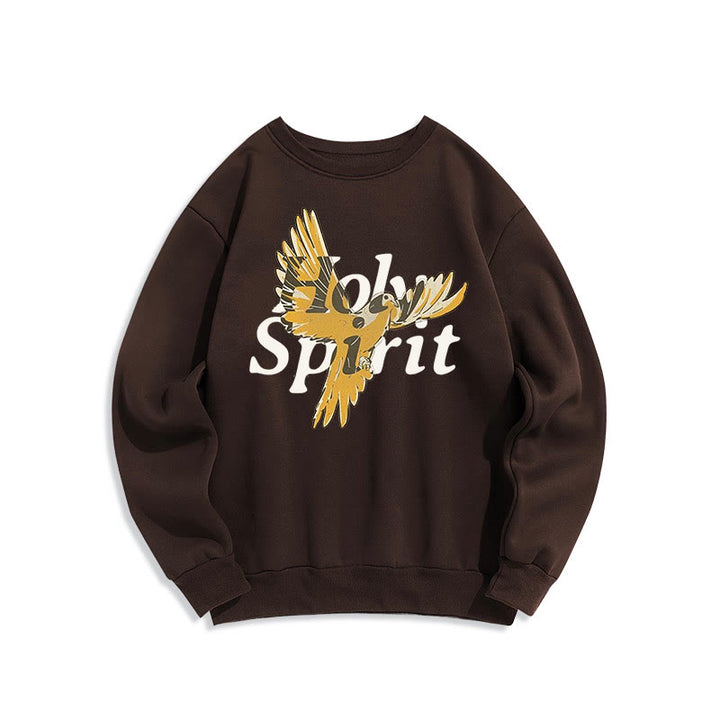 Sweat-shirt en polyester doublé polaire style classique Christianartworkshop avec colombe volante du Saint-Esprit - Brun - 2XL - image 15