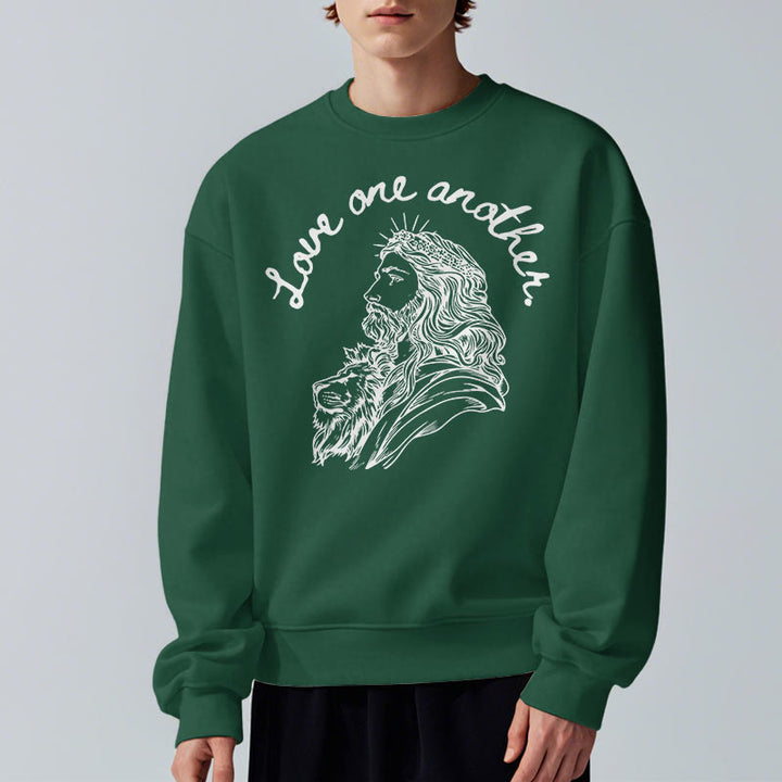 Sweat-shirt en polyester doublé polaire Christianartworkshop, style classique, « Aimez-vous les uns les autres », Jésus - image 23