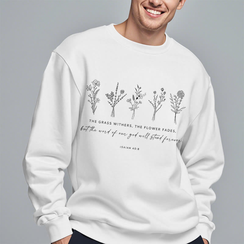 Sweat-shirt en polyester doublé polaire à motif floral « Christianartworkshop » inspiré d'Isaïe 40:8 - image 12