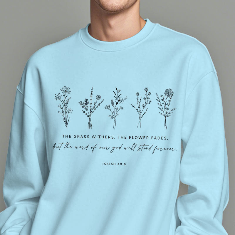 Sweat-shirt en polyester doublé polaire à motif floral « Christianartworkshop » inspiré d'Isaïe 40:8 - image 27