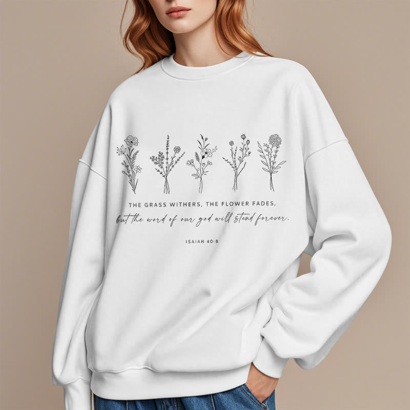 Sweat-shirt en polyester doublé polaire à motif floral « Christianartworkshop » inspiré d'Isaïe 40:8 - image 13