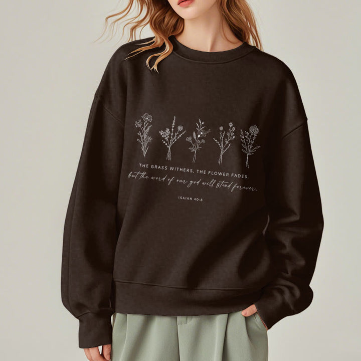 Sweat-shirt en polyester doublé polaire à motif floral « Christianartworkshop » inspiré d'Isaïe 40:8 - image 17