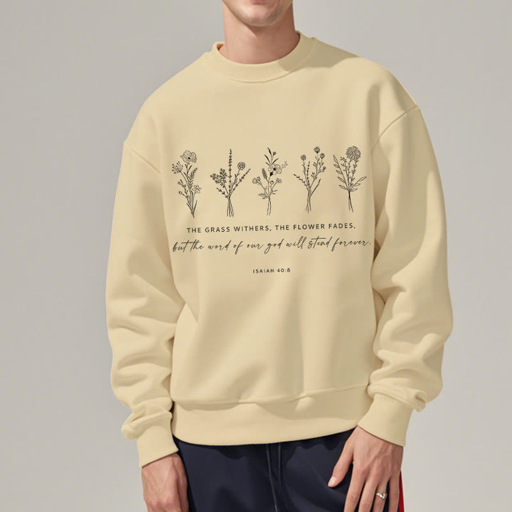 Sweat-shirt en polyester doublé polaire à motif floral « Christianartworkshop » inspiré d'Isaïe 40:8 - image 7