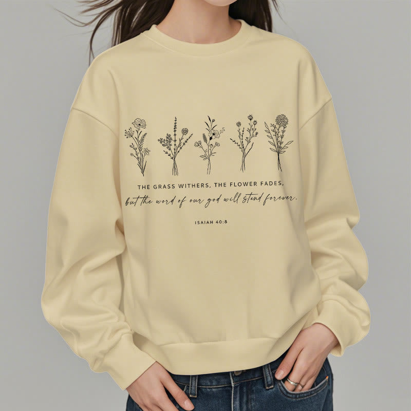Sweat-shirt en polyester doublé polaire à motif floral « Christianartworkshop » inspiré d'Isaïe 40:8 - image 6