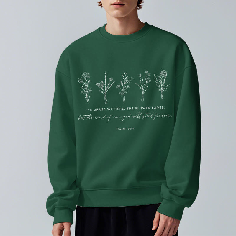 Sweat-shirt en polyester doublé polaire à motif floral « Christianartworkshop » inspiré d'Isaïe 40:8 - image 22
