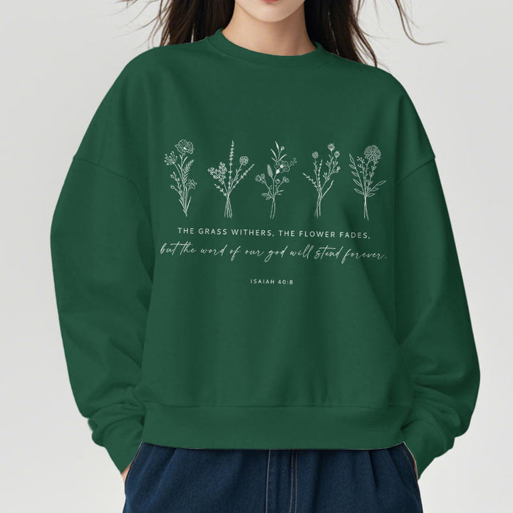 Sweat-shirt en polyester doublé polaire à motif floral « Christianartworkshop » inspiré d'Isaïe 40:8 - image 23