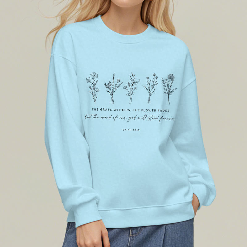 Sweat-shirt en polyester doublé polaire à motif floral « Christianartworkshop » inspiré d'Isaïe 40:8 - image 28