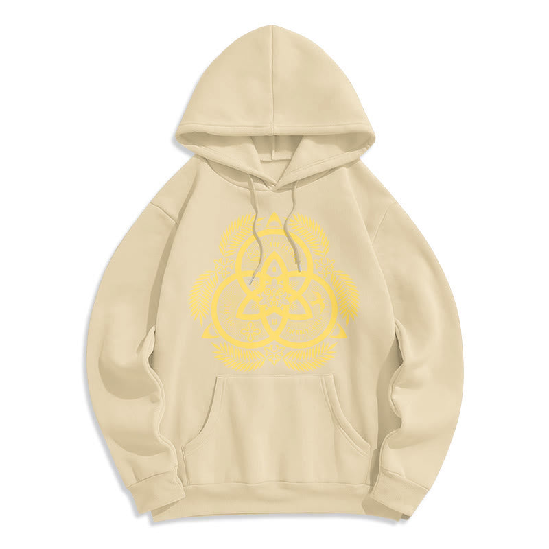 Sweat à capuche en polyester doublé polaire, style classique, unité divine dorée, emblème sacré, Christianartworkshop - Beige - 2XL - image 15