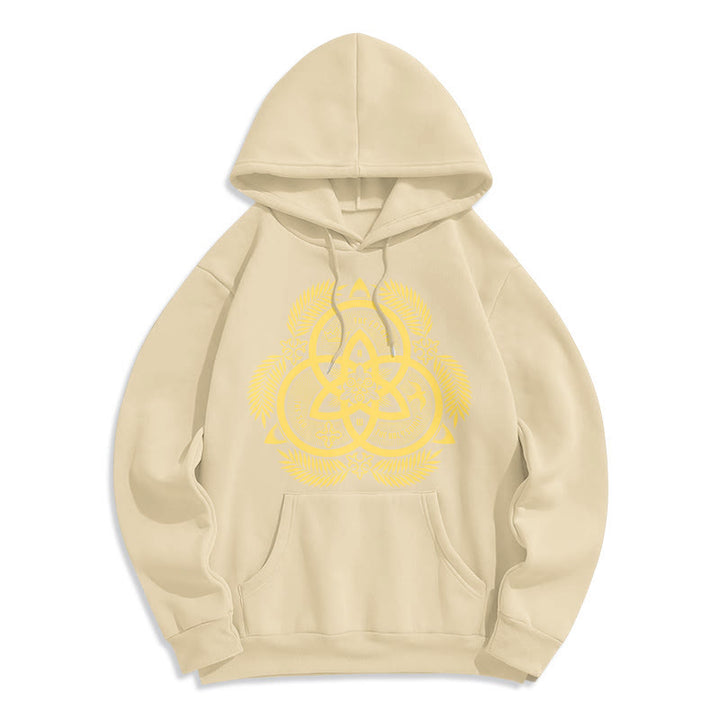 Sweat à capuche en polyester doublé polaire, style classique, unité divine dorée, emblème sacré, Christianartworkshop - Beige - 2XL - image 15