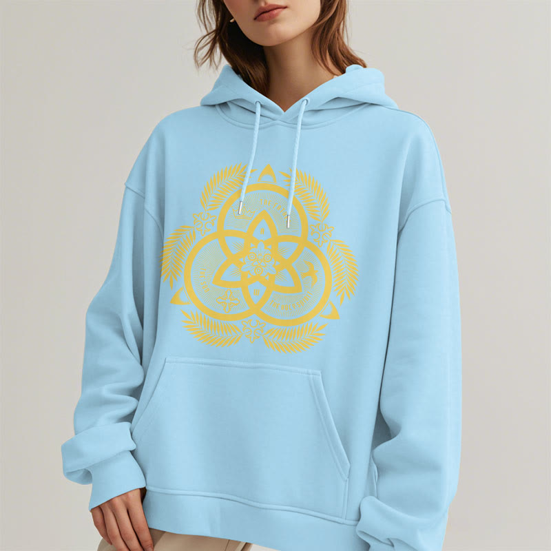Sweat à capuche en polyester doublé polaire, style classique, unité divine dorée, emblème sacré, Christianartworkshop - image 27