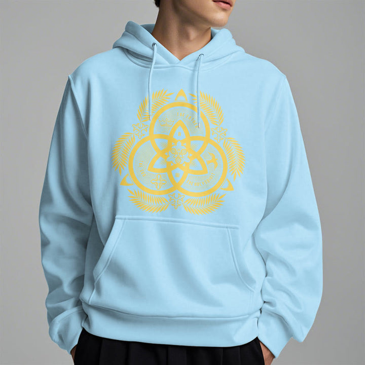 Sweat à capuche en polyester doublé polaire, style classique, unité divine dorée, emblème sacré, Christianartworkshop - image 28