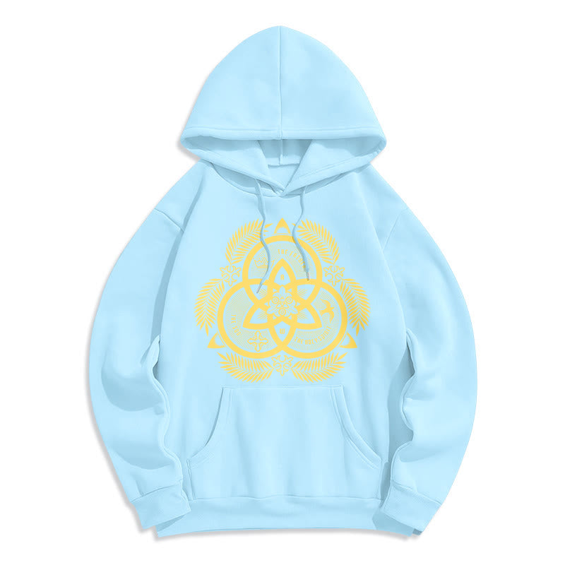 Sweat à capuche en polyester doublé polaire, style classique, unité divine dorée, emblème sacré, Christianartworkshop - Bleu - 2XL - image 25