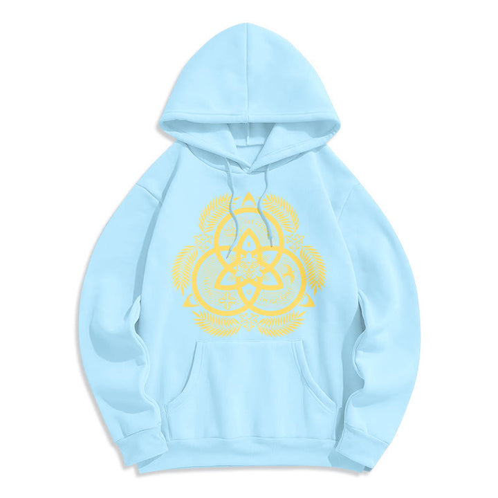 Sweat à capuche en polyester doublé polaire, style classique, unité divine dorée, emblème sacré, Christianartworkshop - Bleu - 2XL - image 25