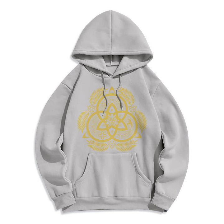 Sweat à capuche en polyester doublé polaire, style classique, unité divine dorée, emblème sacré, Christianartworkshop - Gris - 2XL - image 30