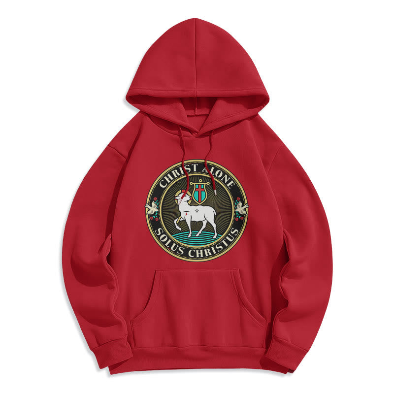 Christianartworkshop Sweat à capuche en polyester doublé polaire style moderne Christ seul Agneau de Dieu - Rouge - 2XL - image 35