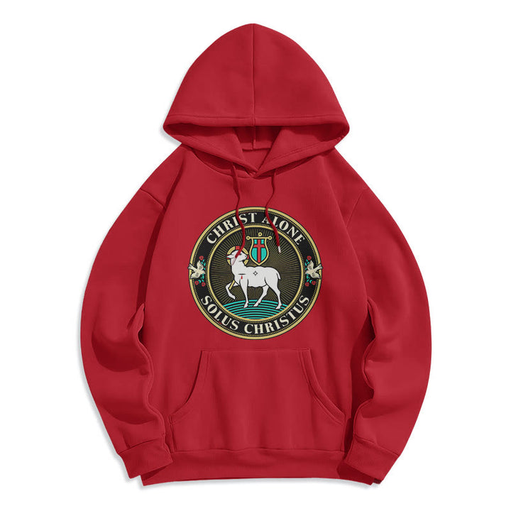 Christianartworkshop Sweat à capuche en polyester doublé polaire style moderne Christ seul Agneau de Dieu - Rouge - 2XL - image 35