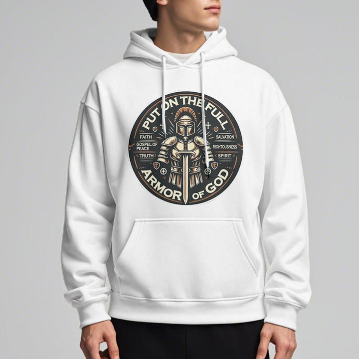 Christianartworkshop Style moderne Enfilez l'armure complète de Dieu Sweat à capuche en polyester doublé polaire - image 13