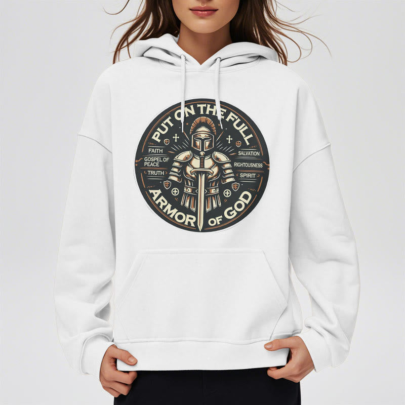 Christianartworkshop Style moderne Enfilez l'armure complète de Dieu Sweat à capuche en polyester doublé polaire - image 12